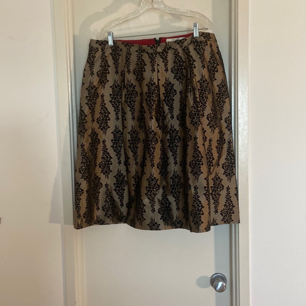 Stunning Boden Brocade Black and Gold Holiday Skirt 14